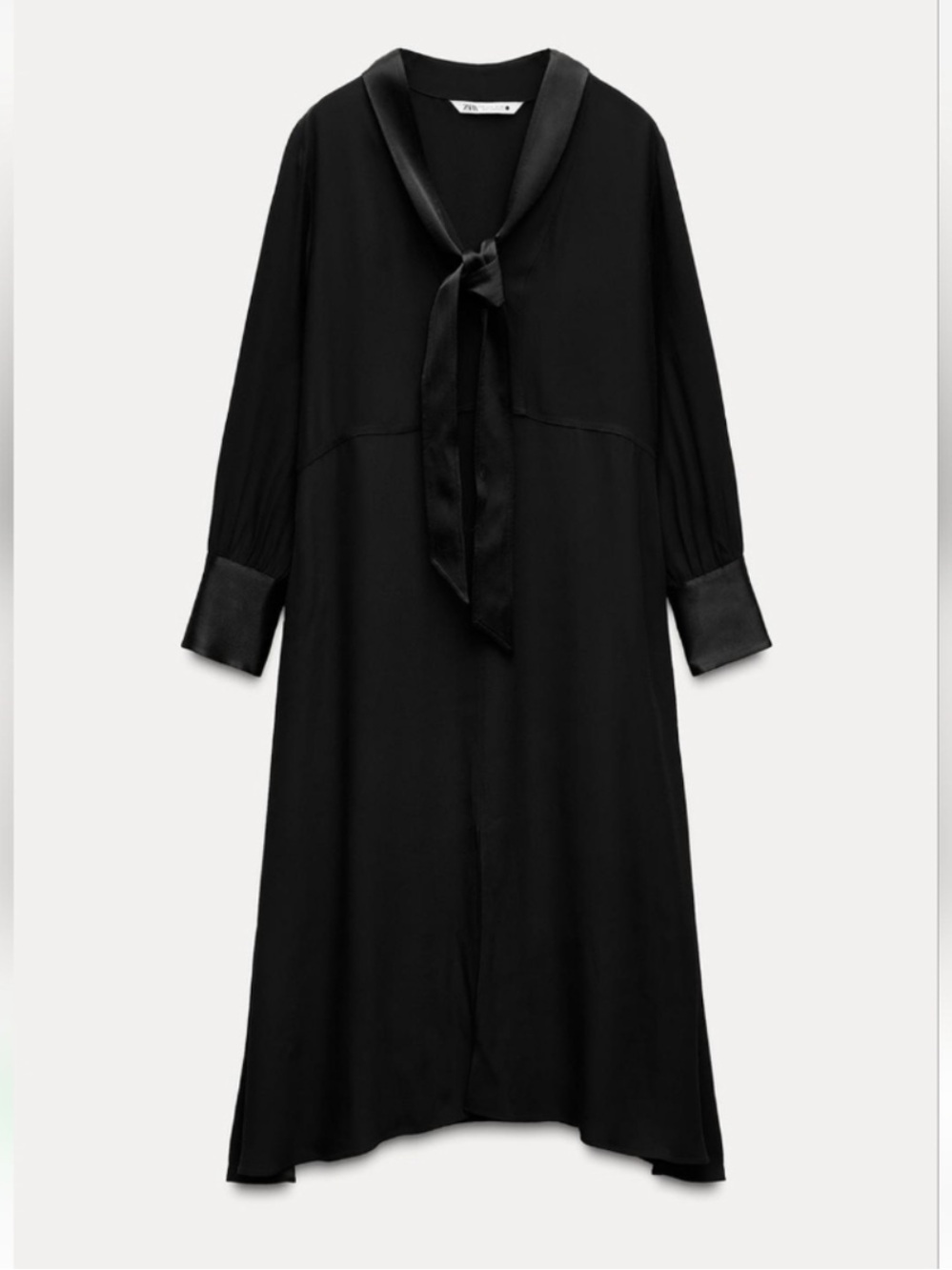 NWT Zara Black Combination Tied Dress ZW Collection